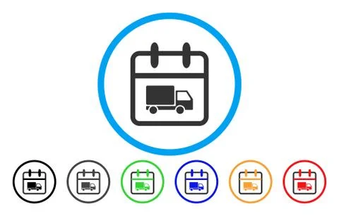 Shipping Day Rounded Icon Stock Illustration