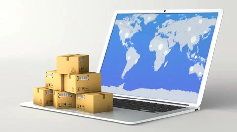 Shipping, delivery and logistics technology business industrial concept. Stock Footage 67666006