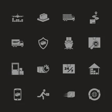 Shipping Delivery - Flat Vector Icons Stock Illustration