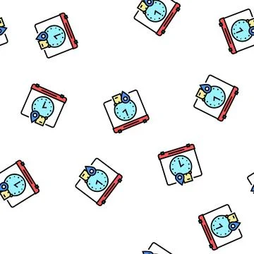 Shipping delivery time vector seamless pattern Illustration