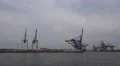 Shipping to the dockside of Hamburg harbour HD Footage
