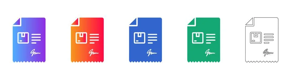 Shipping Document Vector Icon Set Stock Illustration