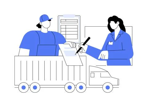 Shipping documentation abstract concept vector illustration. Stock Illustration