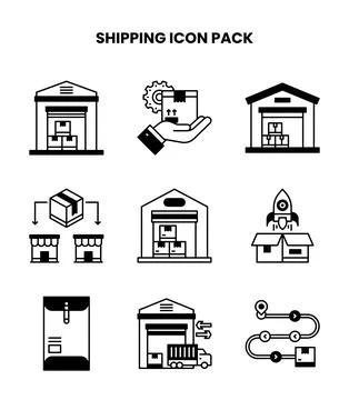 Shipping DuoTone Bundle Icons Pack Stock Illustration