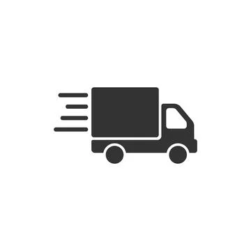 Shipping fast icon in flat style. Delivery truck vector illustration on isola Illustration