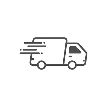 Shipping fast icon in flat style. Delivery truck vector illustration on isola Illustration