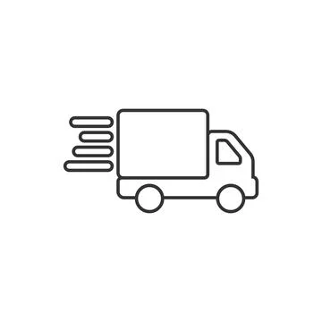 Shipping fast icon in flat style. Delivery truck vector illustration on isola Illustration