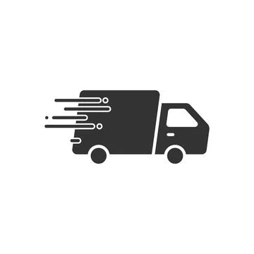 Shipping fast icon in flat style. Delivery truck vector illustration on isola Illustration