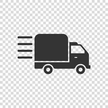 Shipping fast icon in flat style. Delivery truck vector illustration on isola Illustration