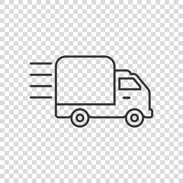 Shipping fast icon in flat style. Delivery truck vector illustration on isola Illustration