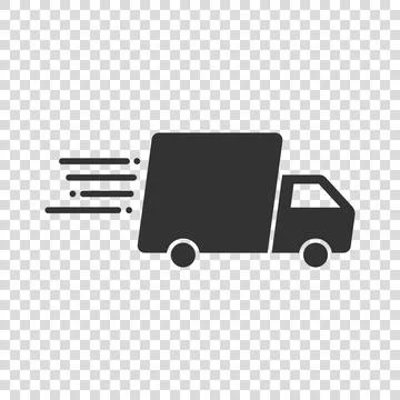 Shipping fast icon in flat style. Delivery truck vector illustration on isola Illustration