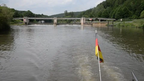 Shipping on the Fulda Stock Footage 265412990