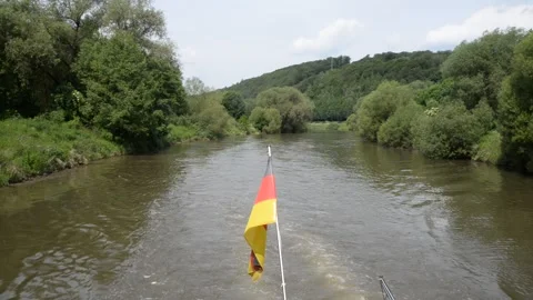 Shipping on the Fulda Stock Footage 265413016