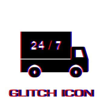 Shipping icon flat Stock Illustration