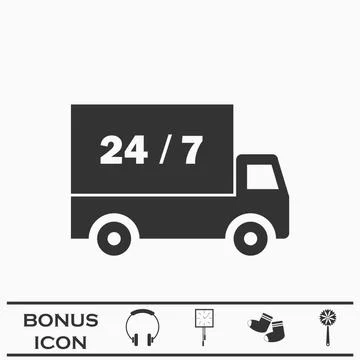 Shipping icon flat Stock Illustration