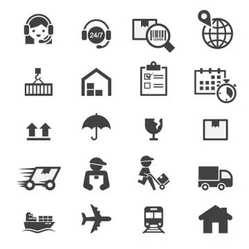 Shipping icon set Stock Illustration