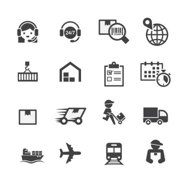 Shipping icon set Stock Illustration