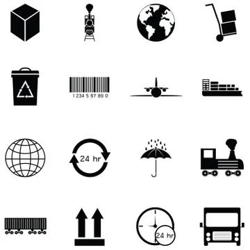 Shipping icon set Illustrazione stock