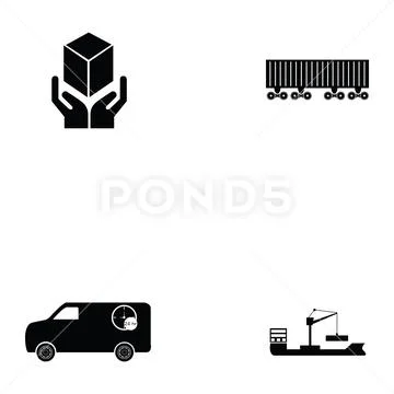 Shipping icon set Stock Illustration