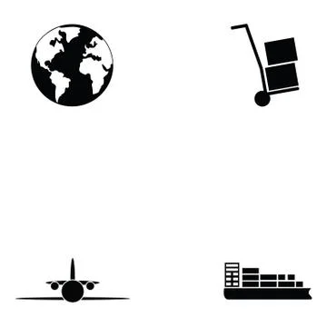 Shipping icon set Illustrazione stock