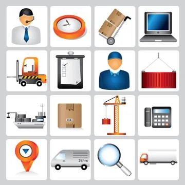 Shipping icons Stock Illustration