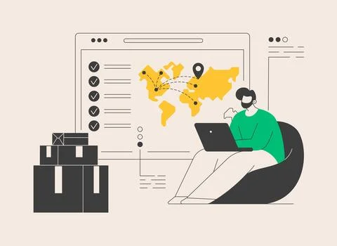 Shipping information abstract concept vector illustration. Illustrazione stock