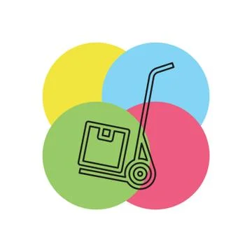 Shipping inventory icon - vector cardboard Stock Illustration
