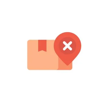 Shipping issue icon, order delivery problem vector Stock Illustration