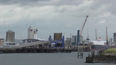 Shipping loading cargo docks  Stock Footage 74592402