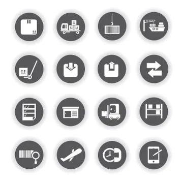 Shipping, logistic icons Stock Illustration