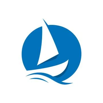 Shipping logo design vector symbol for cargo ship freight transportation trad Stock Illustration