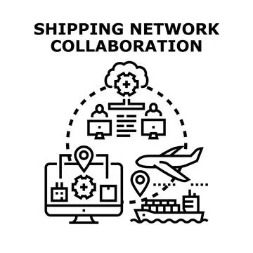 Shipping network collaboration for global logistics management 스톡 일러스트
