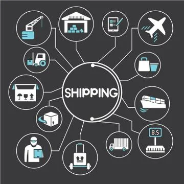 Shipping network Stock Illustration