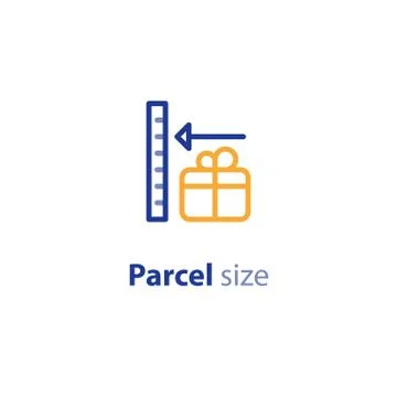 Shipping options, shipment services, parcel parameters, box size and weight Stock Illustration