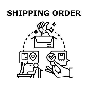 Shipping order process tracking delivery concept イラスト素材