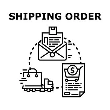 Shipping order processing and delivery concept illustration イラスト素材