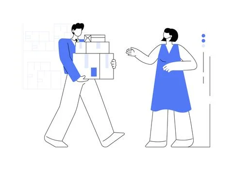 Shipping orders isolated cartoon vector illustrations. Ilustración de archivo