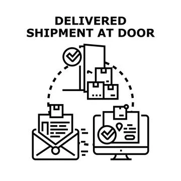 Shipping package delivery tracking confirmation concept Stockillustratie