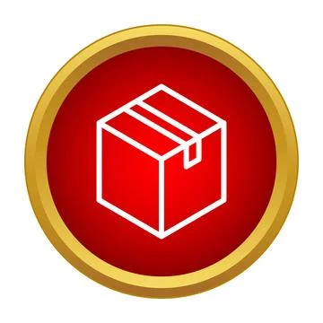 Shipping package icon button for delivery and logistics Illustrazione stock
