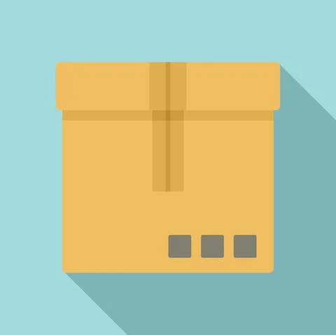 Shipping parcel icon, flat style Illustrazione stock