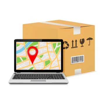 Shipping parcel tracking order design Illustrazione stock