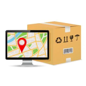 Shipping parcel tracking order design Stock Illustration