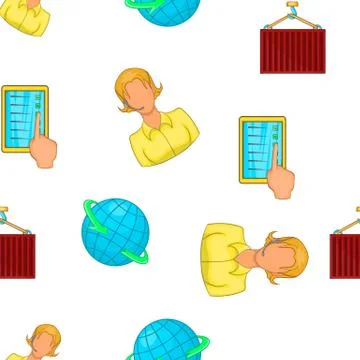Shipping pattern, cartoon style Stock Illustration