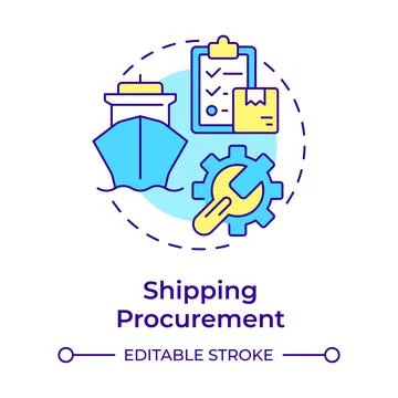Shipping procurement multi color concept icon Stock Illustration