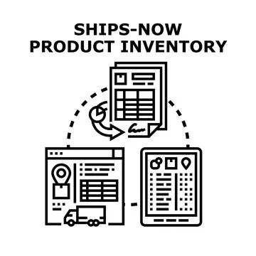 Shipping products now using digital inventory system Stock Illustration