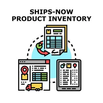 Shipping products now using digital inventory system Stock Illustration