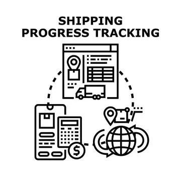 Shipping progress tracking logistic delivery service concept Stock Illustration