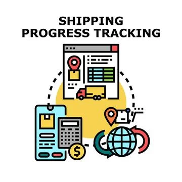 Shipping progress tracking logistic delivery service concept Stock Illustration