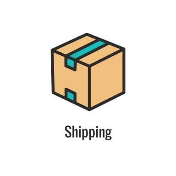 Shipping &amp; Receiving Icon Set with Boxes, Warehouse, checklist, etc Stock Illustration