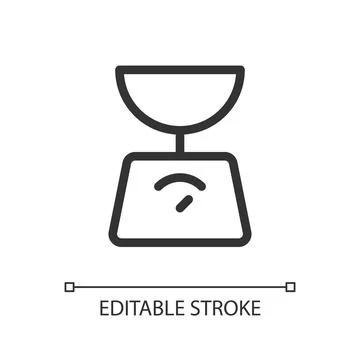 Shipping scales pixel perfect linear ui icon Stock Illustration